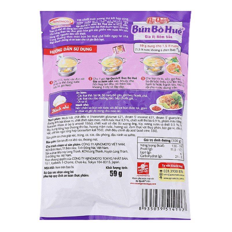 Gia Vị Nêm Sẵn Bún Bò Aji-Quick Gói 59g