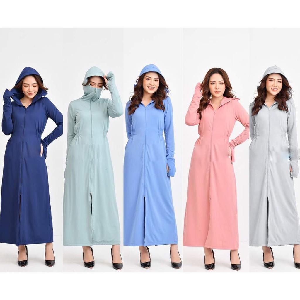 Áo chống nắng nữ dáng dài vải kim cương 2 lớp