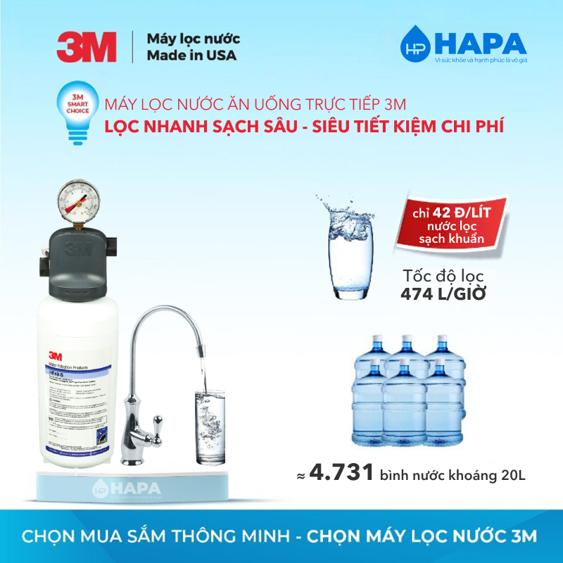 Máy Lọc Nước 3M ICE140-S - ICE190-S - DP190 Dùng Cho Thương Mại Nhà Hàng, Quán Cafe, FnB, Nhập Khẩu Mỹ - Hàng Chính Hãng 3M