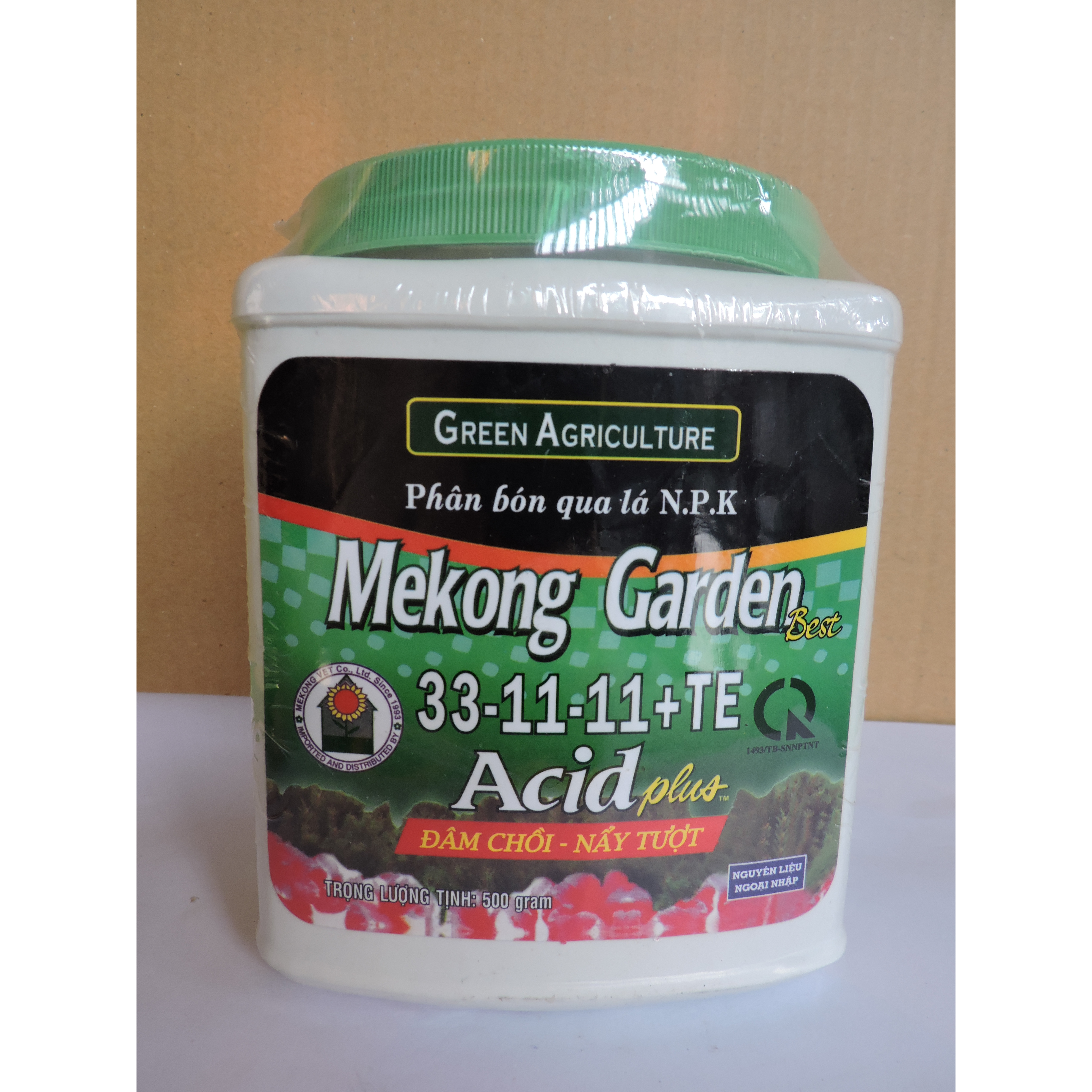 Phân bón qua lá N.P.K Mekong Garden 33 - 11 - 11+TE Acid Plus Đâm Chồi, Nẩy Tượt (hủ 500gr)