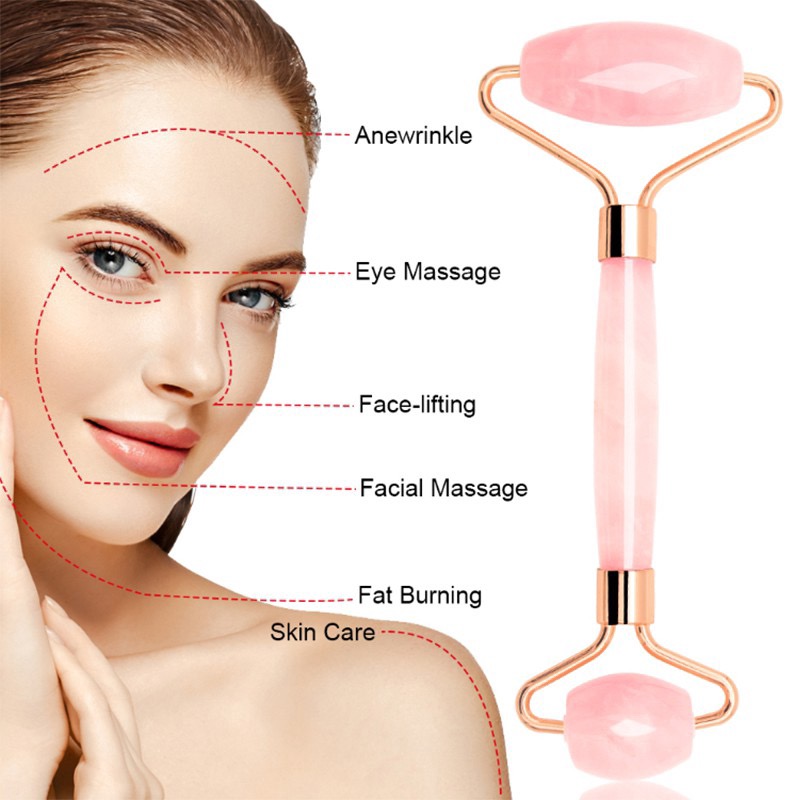 Lăn Massage T/Anh Rose Quartz Hồng trẻ hóa da