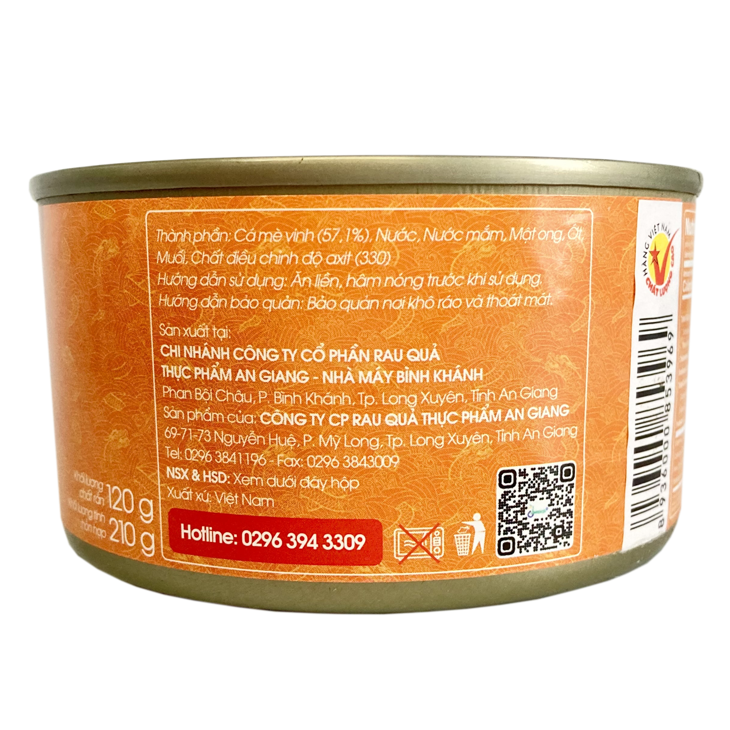 Thùng (06 hộp) Cá Mè Vinh kho lạt (210gr) - Antesco - Cá kho đóng hộp 210 gram, thực phẩm đóng hộp ăn liền (Đặc sản miền tây)