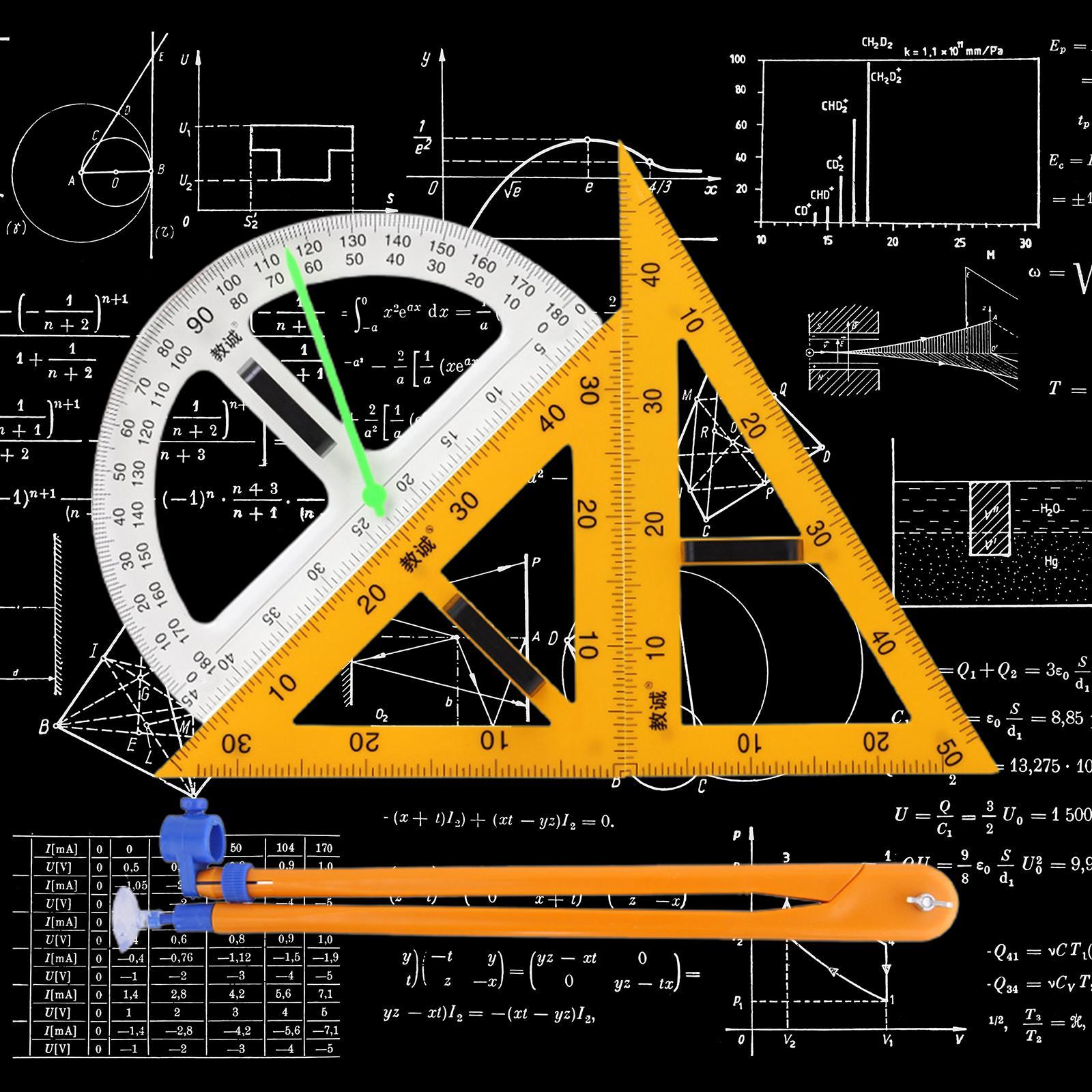 4x Math Geometry Rulers Triangle Large Drafting