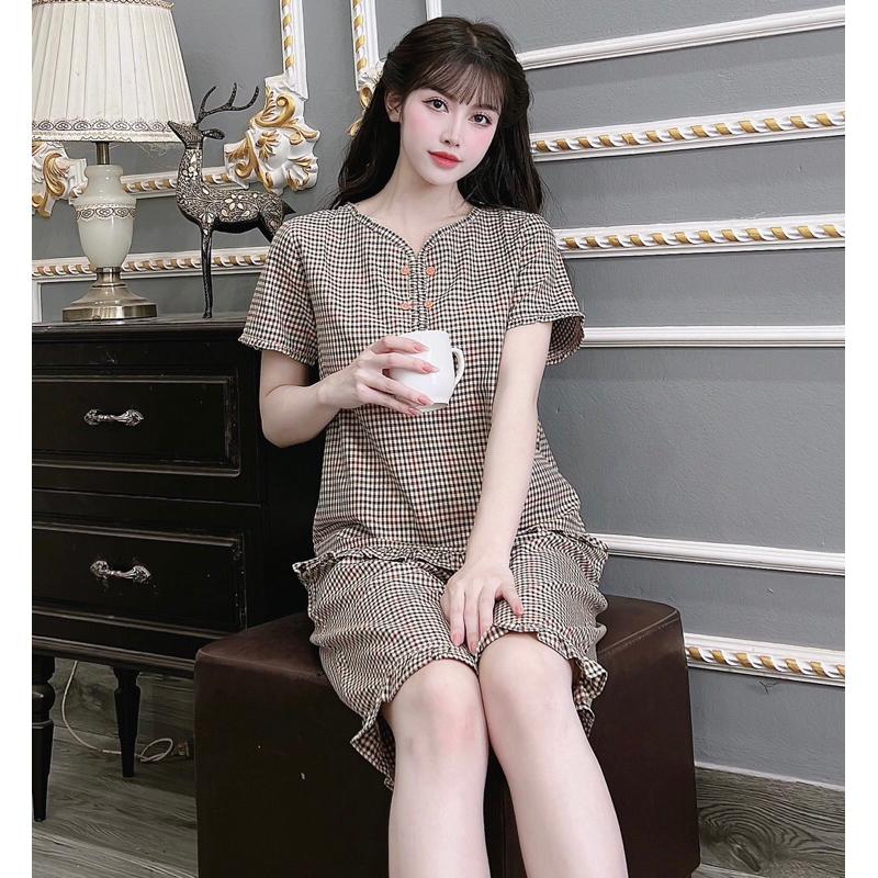 Đồ bộ mặc nhà mẫu lửng vải kate