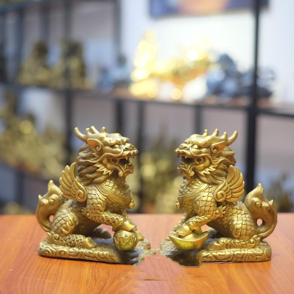 Kỳ Lân Có Cánh Chiêu Tài Lộc Bằng Đồng, Linh Vật Phong Thủy