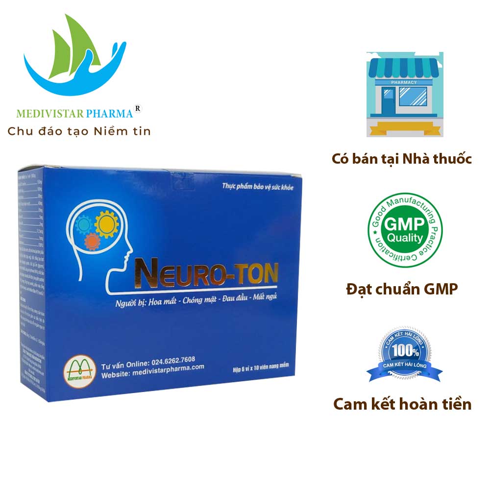 Combo 2 Hộp Bổ Não NEUROTON Hỗ Trợ Cải Thiện Mất Ngủ, Suy Giảm Trí Nhớ, Tăng Cường Tuần Hoàn Máu 60 Viên/Hộp