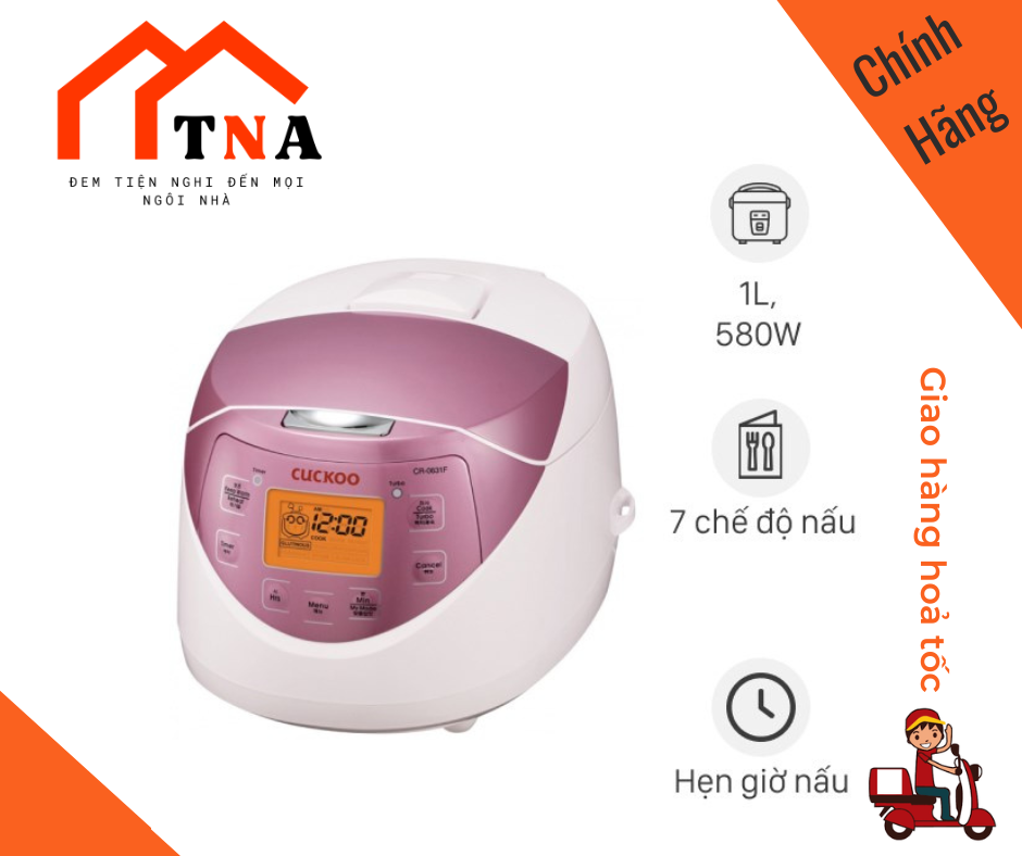 Nồi cơm điện Cuckoo CR-0631F / CR0631F - Nồi điện tử, 1 lít, 500W - hàng chính hãng