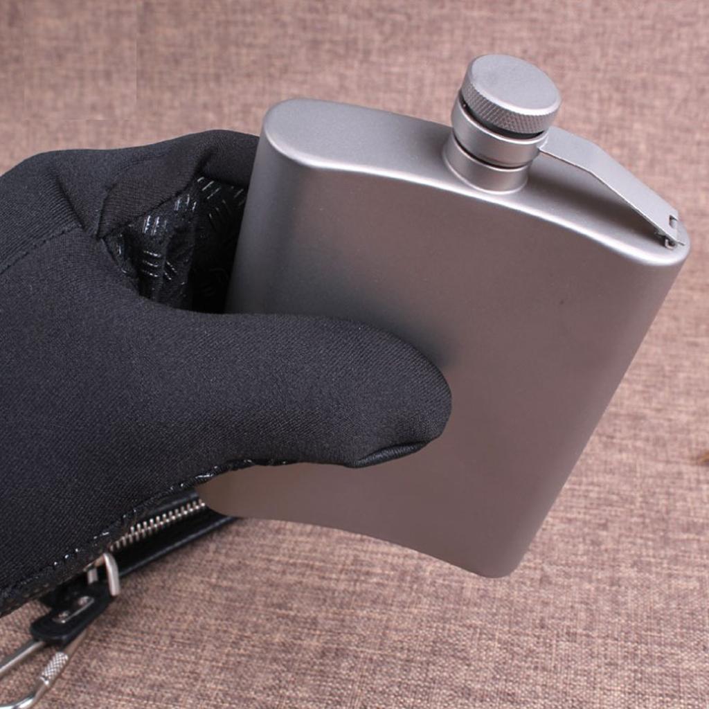 Portable Titanium Hip Flask Whiskey Flagon Camping Liquor Bottle & Alcohol Stove