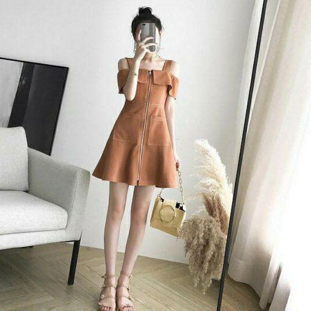 Đầm trễ vai nữ hai dây dễ thương