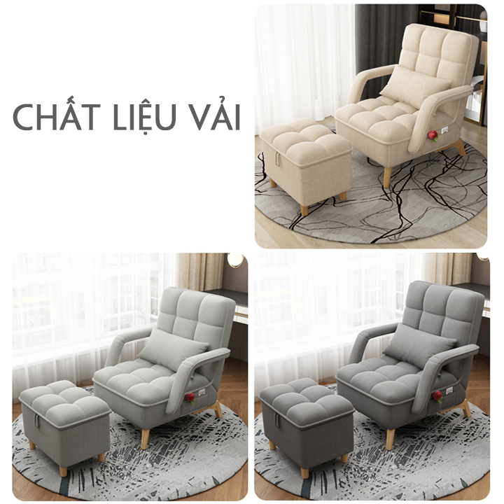 Ghế Sofa Lười Cao Cấp Kèm Đôn Ghế. Sofa Lười Tatami 3 Chế Độ Ngả Lưng Thông Minh