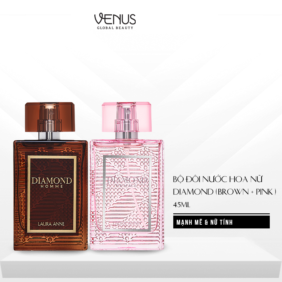 Bộ Đôi Nước Hoa Nam Nữ Laura Anne Diamond Brown - Pink 45ml