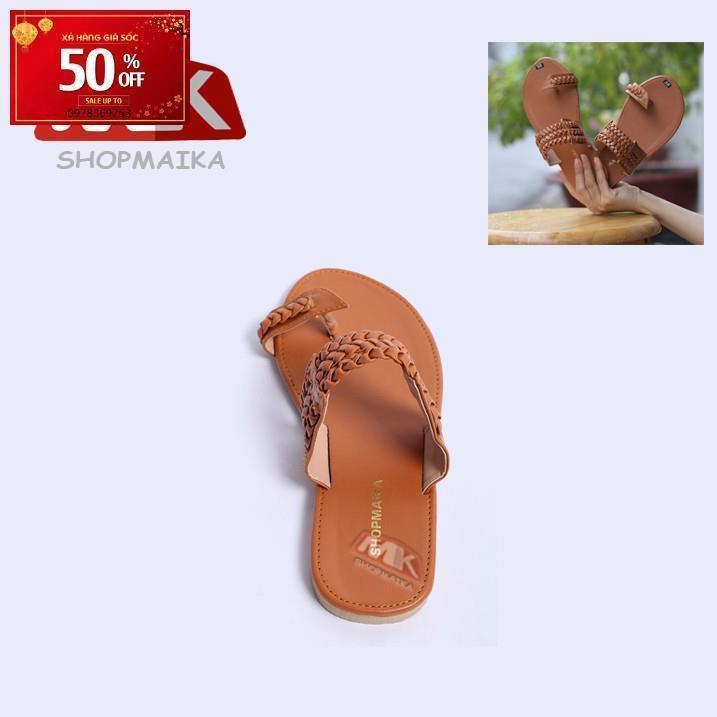 Dép Quai Ngang Xỏ Ngón Thời Trang S121 Nâu