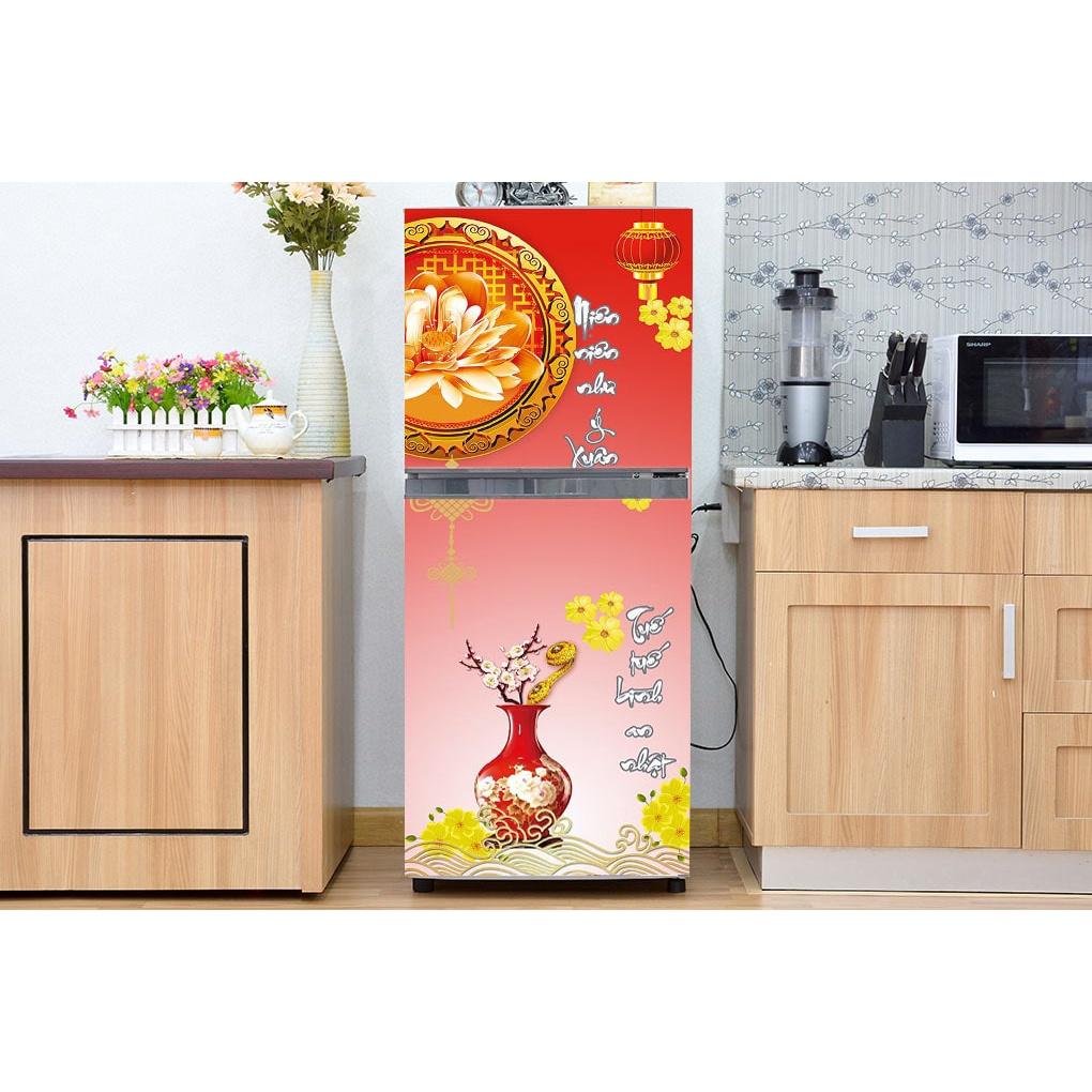 DECAL DÁN TỦ LẠNH MẪU XUÂN 2022 A ĐẸP - BỀN - SANG