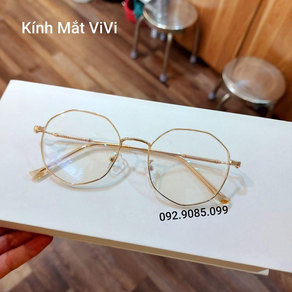 Gọng kính cận lục giác hàn quốc - KÍNH MẮT VIVI - Chất gọng kim loại - Nhận cắt : cận - viễn- loạn