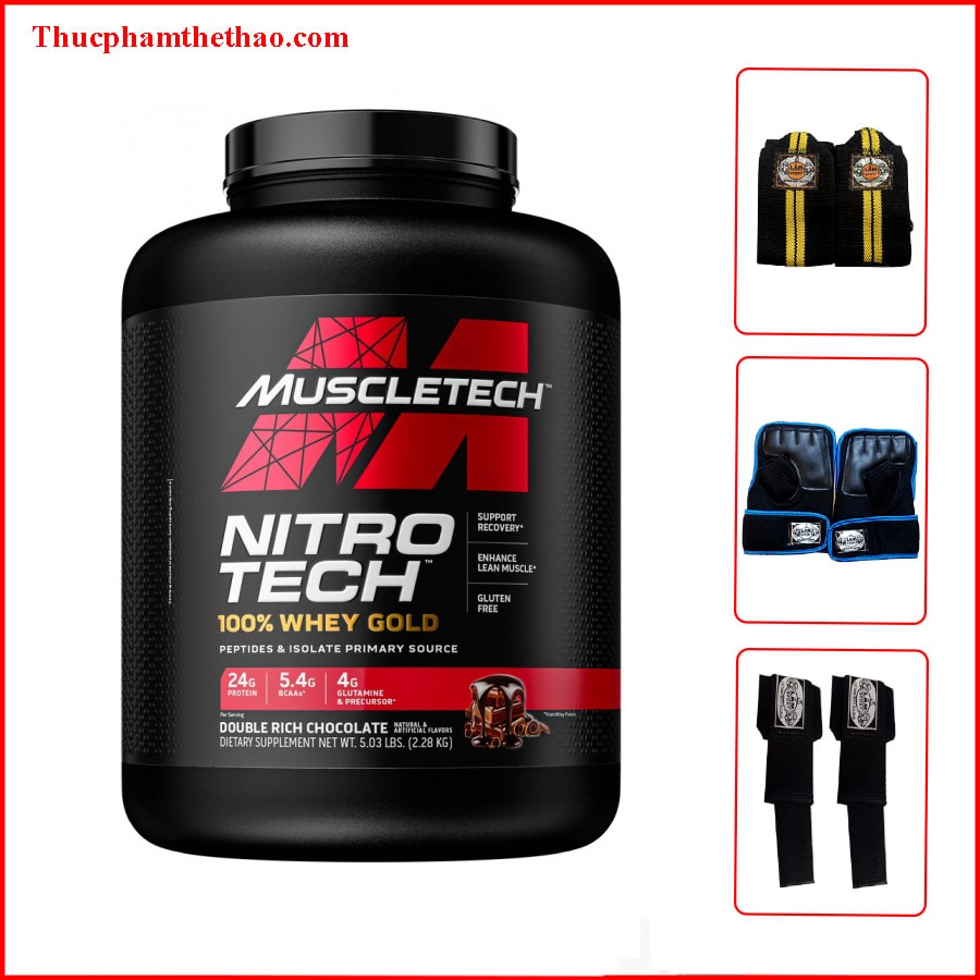 Sữa tăng cơ NITRO -TECH 100% WHEY GOLD Hộp 5lbs (2.27kg) - Hàng Chính Hãng MUSCLETECH USA - NHIỀU HƯƠNG VỊ - KÈM QUÀ TẶNG