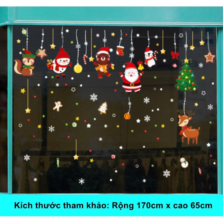 Decal Trang Trí Noel Hai Mặt Hít Tĩnh Điện - Dây rèm phụ kiện noel đáng yêu
