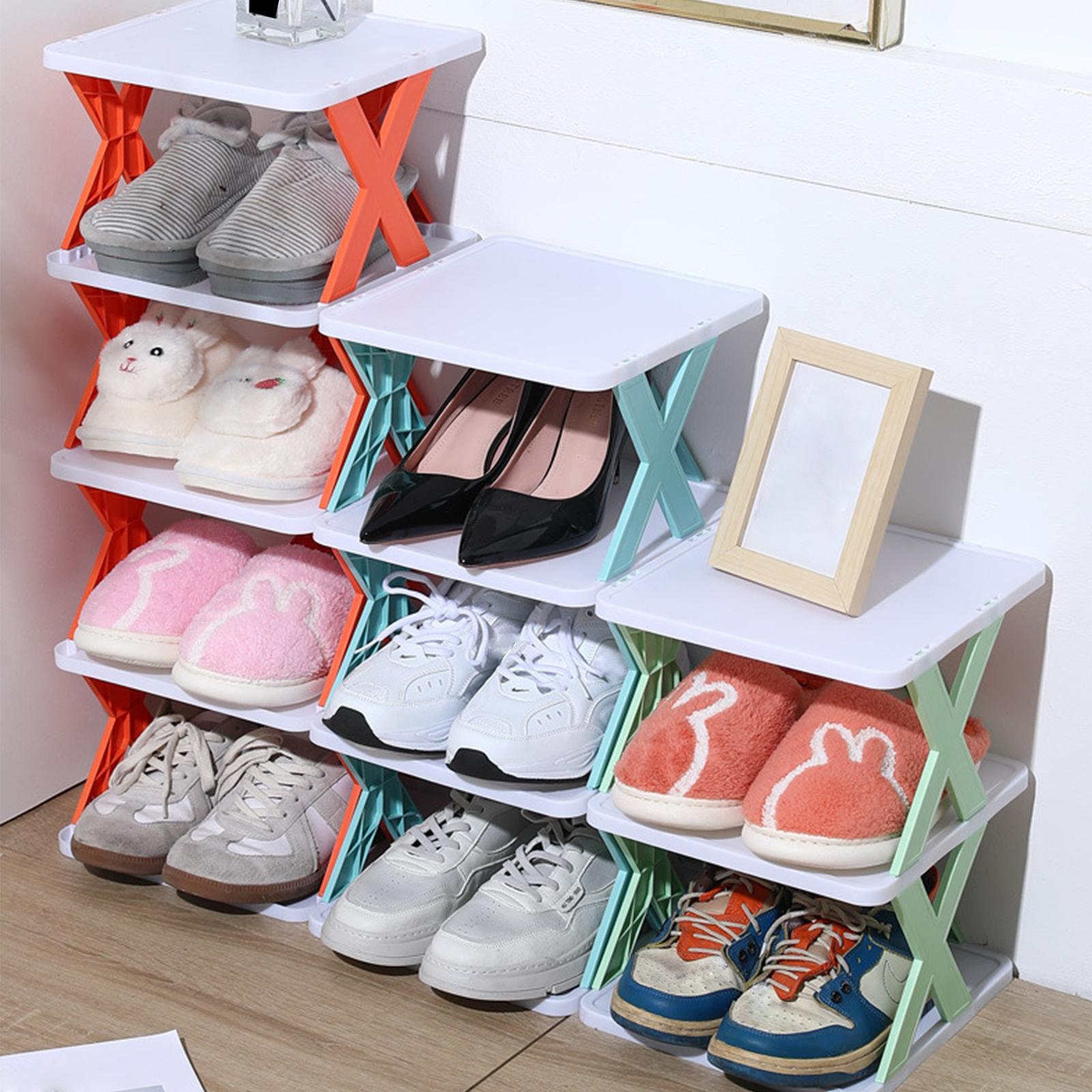 Foldable Shoe Rack Multi Layer Shoe Storage Organizer for Entryway Dorm Home