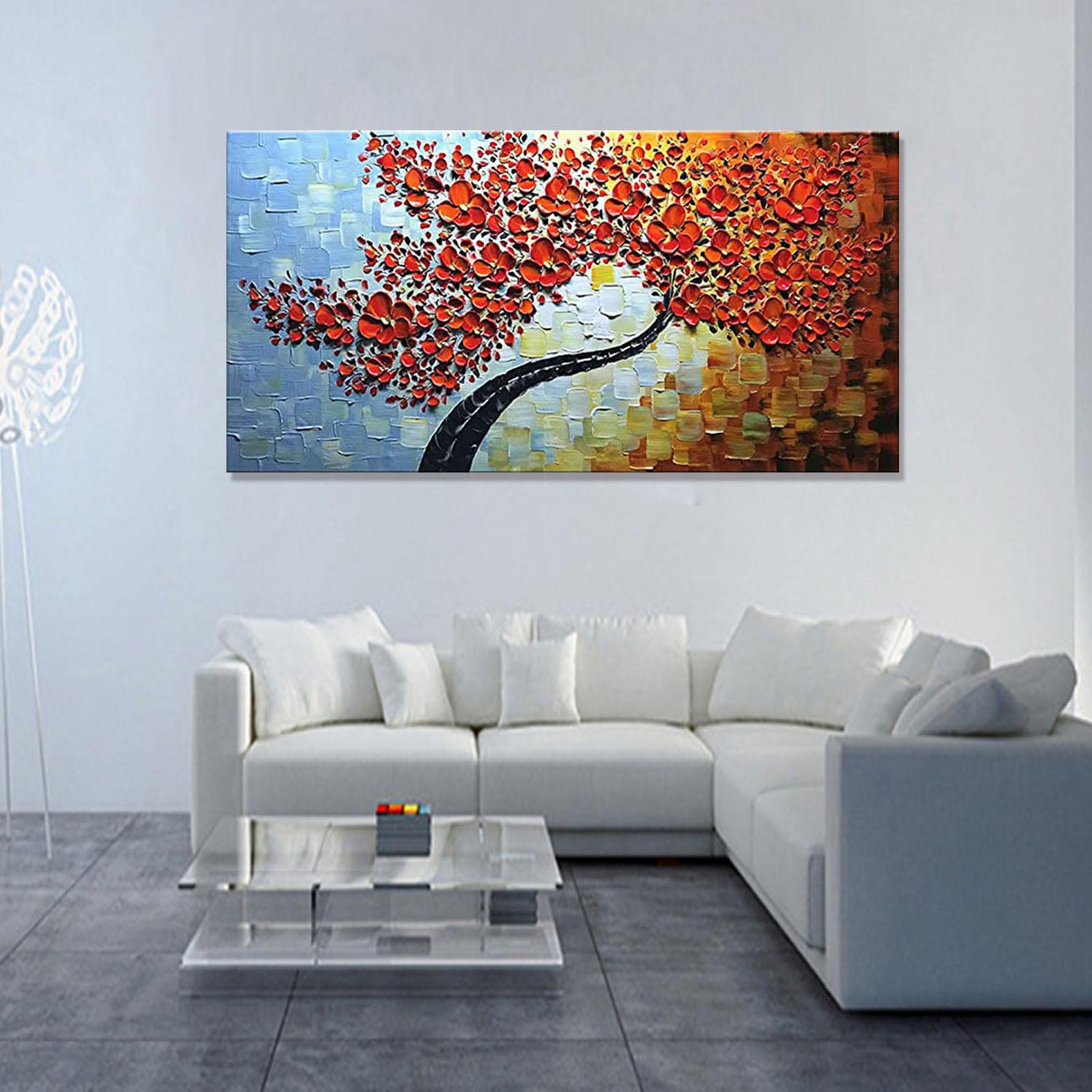 Tranh vẽ tay Nghệ Thuật phong cách hiện đại treo tường, hình cái cây
