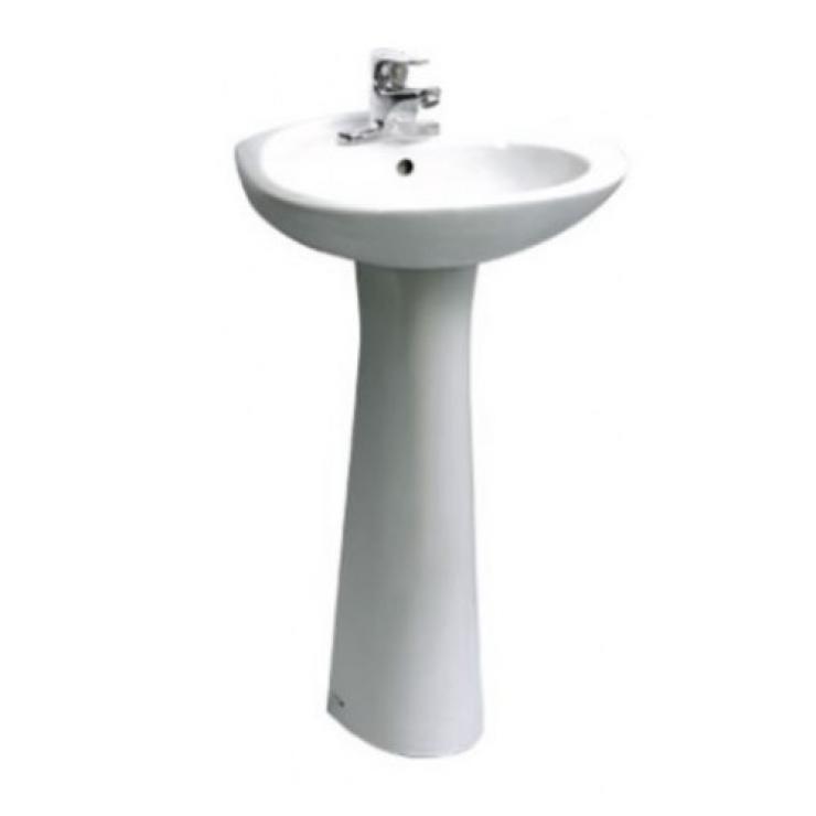 Chậu rửa lavabo, chân dài Minh Long, chân lavabo đứng