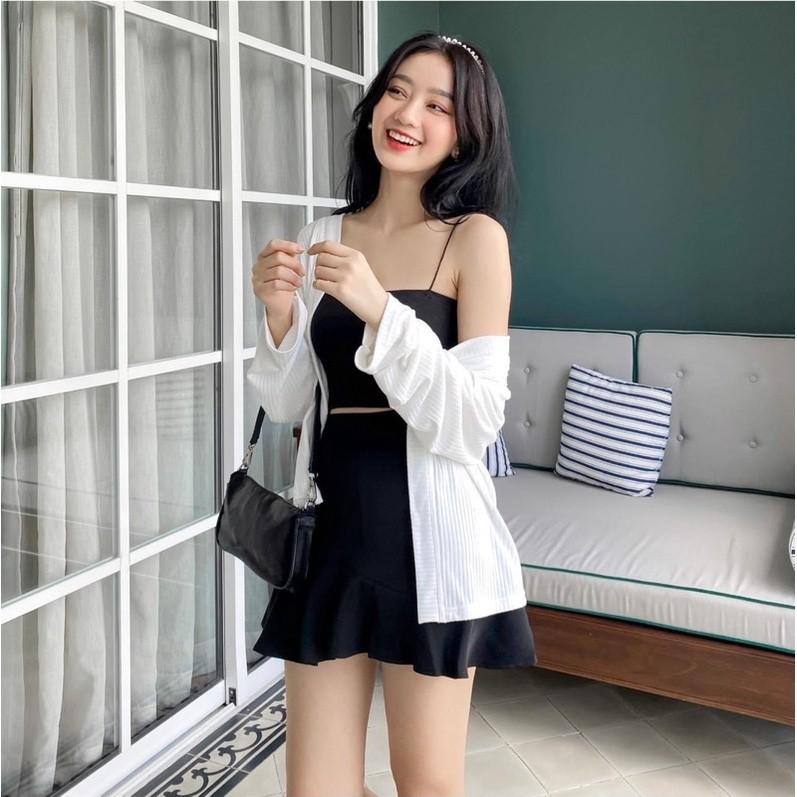 Chân váy nữ thời trang kiểu dáng váy xòe trẻ trung khóa lưng dễ mặc