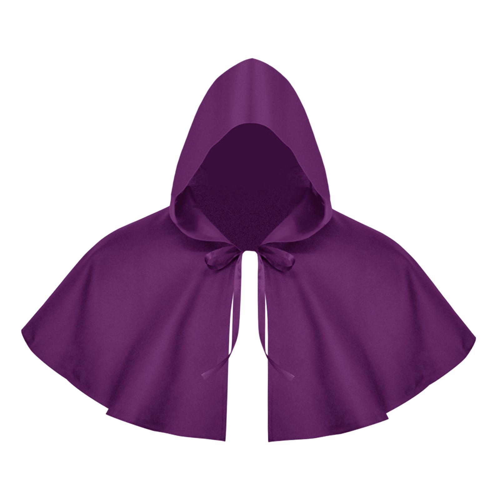 Halloween Cloak Hooded Poncho Lacing up Gothic Medieval Hooded Cloak Witch Cape for Fancy Dress Carnivals Cosplay Roles Play