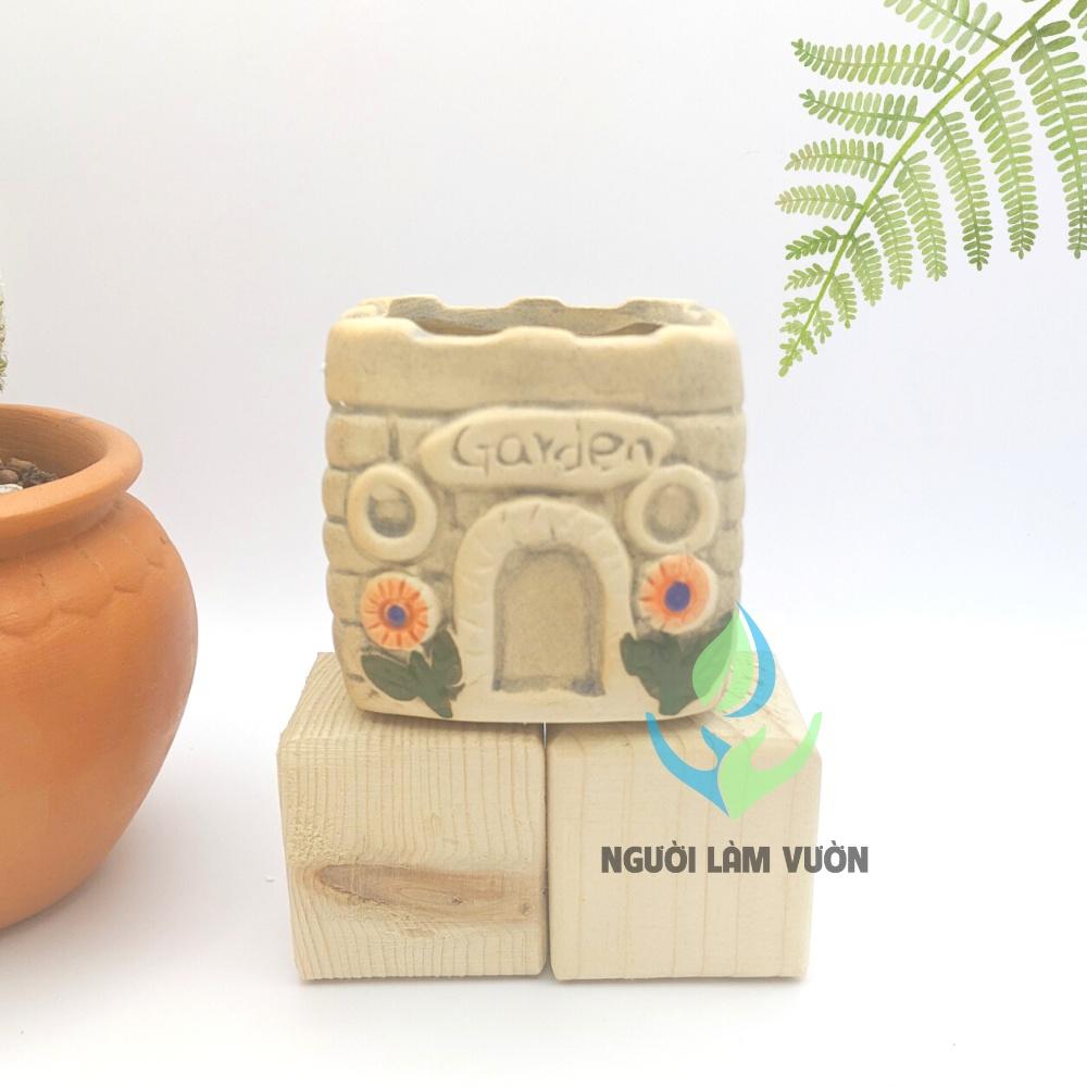 Chậu gốm sứ trồng cây kích thước 5-7cm nhỏ xinh - chậu trồng xương rồng sen đá nhiều kiểu dáng hoa văn
