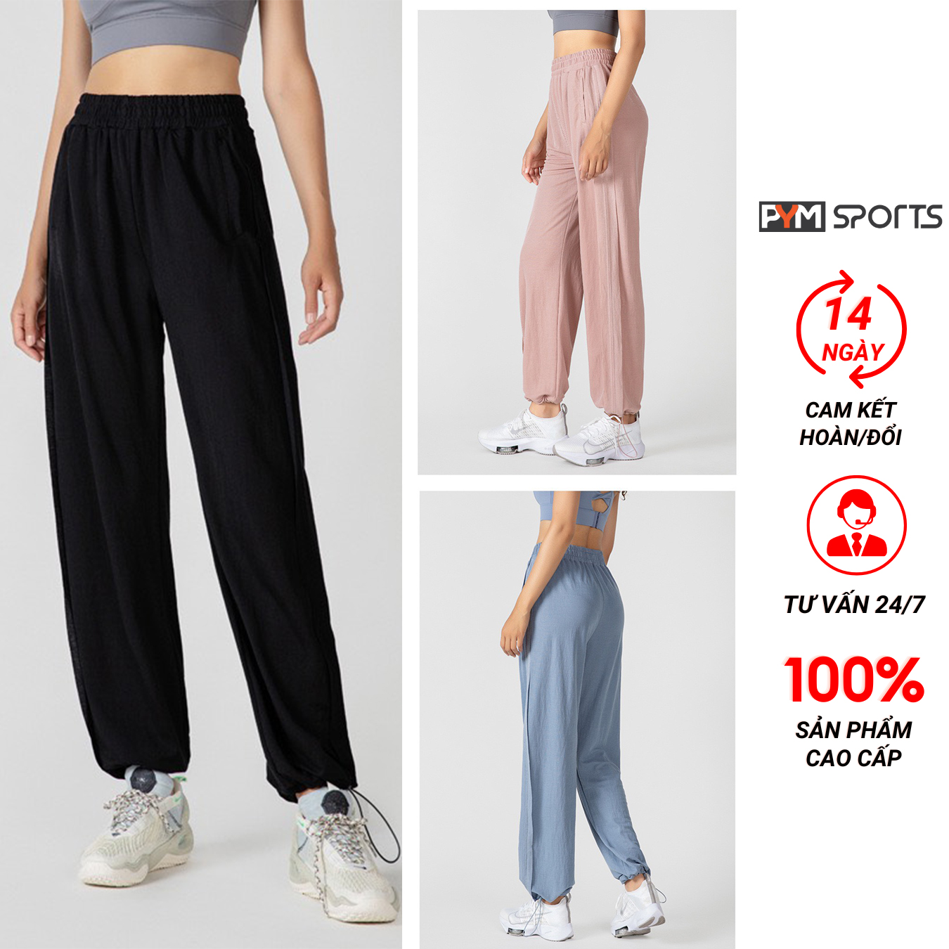 Quần Jogger tập gym, yoga nữ PYM SPORT - PYMJ011 chất liệu co giãn 4 chiều