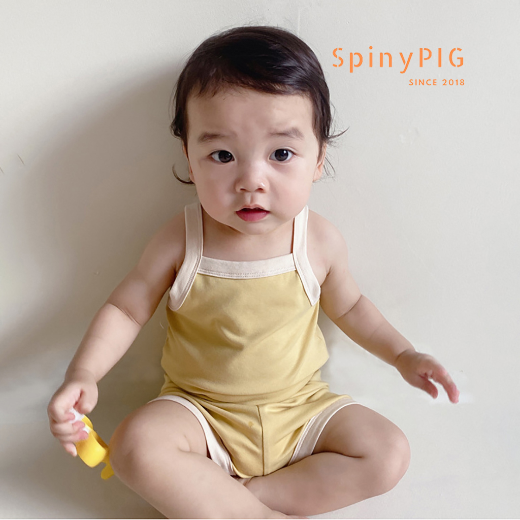 Bộ quần áo cho bé 0-3 tuổi style Hàn Quốc sát nách 2 dây dành cho hè thu chất liệu cotton cực đẹp