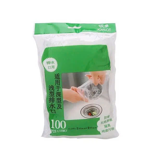 Combo 100 Túi Lọc Rác Bồn Rửa Bát - Thiết Kế Kiểu Lưới Siêu Dai Đầu Túi Có Chun Co Giãn Chống Tắc Nghẽn Ống