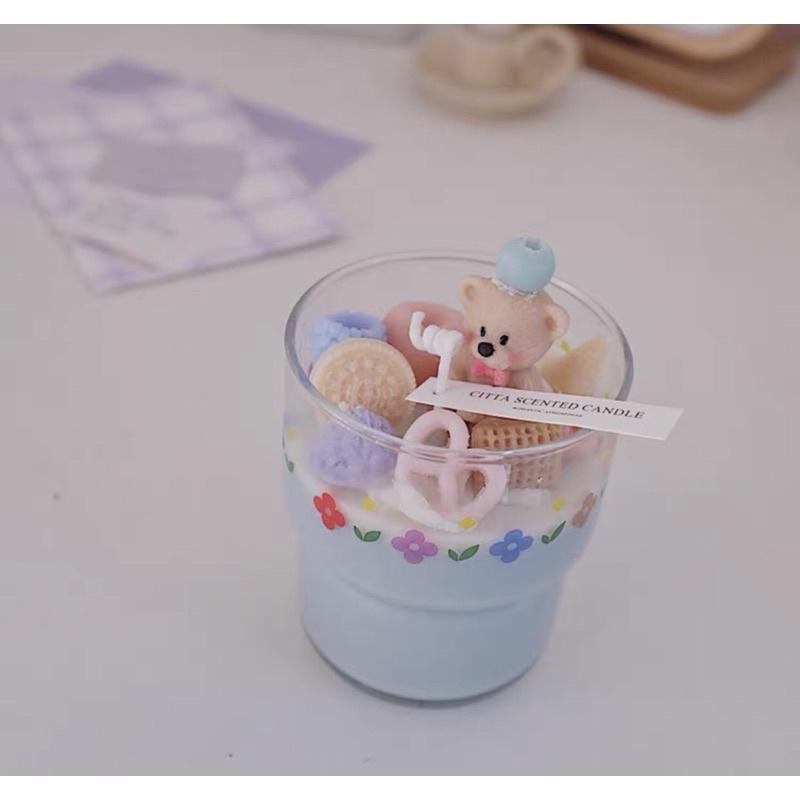 Nến Thơm Ly Gấu Con Mix Topping Màu Sắc Nhiều Mùi Hương - Dory Lab