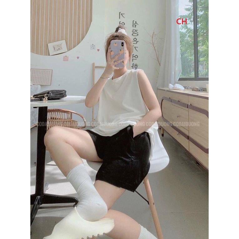Sét áo tanktop và quần sooc dáng thụng thoải mái