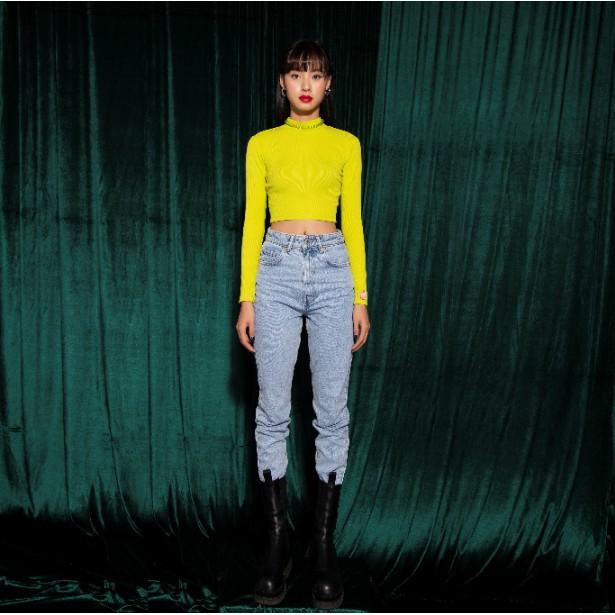 Áo Croptop Tay Dài Xanh Vàng TARTAN - T-TitTotTet Croptop / Neon