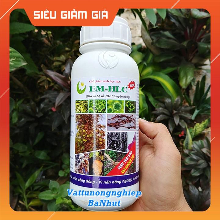Chế Phẩm EM - HLC Chai 500ml Đặc Trừ Tuyến Trùng - Đặc Trừ Vàng Lá Thối Rễ, Phòng Trừ Tuyến Trùng Rễ Hại Cây Trồng