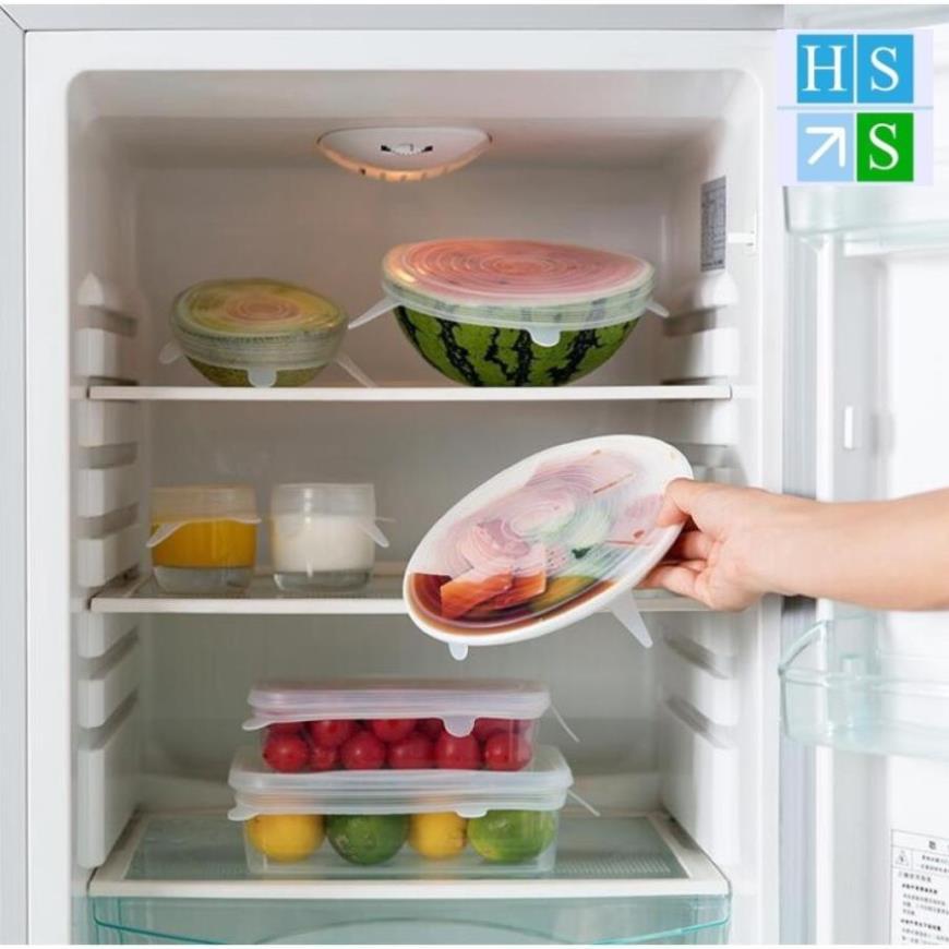 Bộ 06 nắp đậy thực phẩm silicon mềm dẻo đa năng an toàn vệ sinh - HS Shop Đà Nẵng