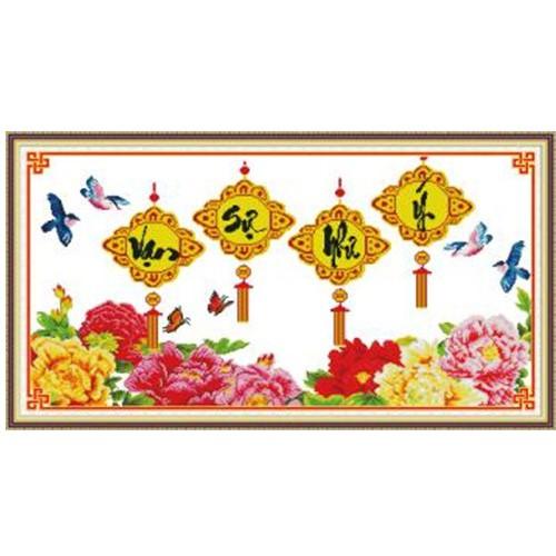 Tranh thêu vạn sự như ý 222481 - kích thước: 106 * 58cm.