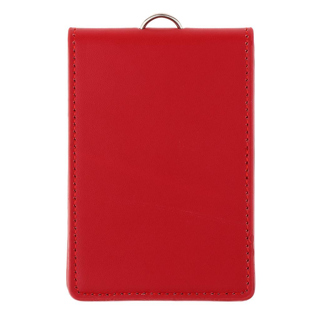 2pcs PU Leather Double Cards Vertical Style ID Badge Holders