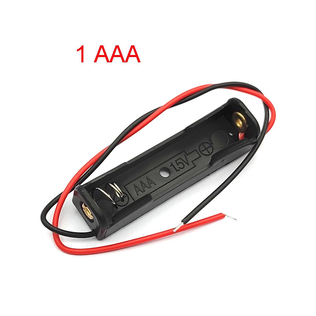 1/2/3/4 Khe Cắm Pin AAA Hộp Đựng Pin Hộp Pin AAA Có Dây Dẫn Với 1 2 3 4 Khe Cắm AAA thả vận chuyển Màu sắc: 4 AAA