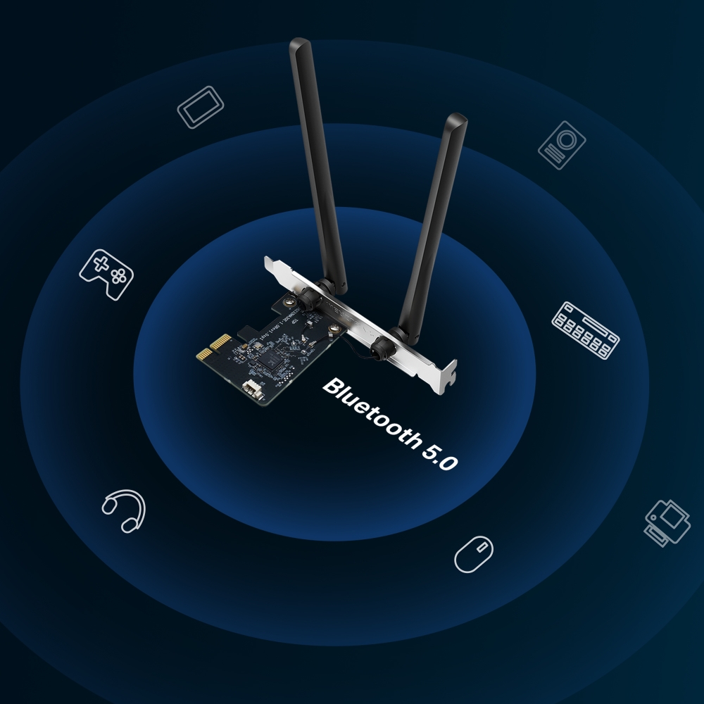 Card mạng WiFi PCIe Mercusys MA30E AC1200 + Bluetooth 5.0 - Hàng Chính Hãng