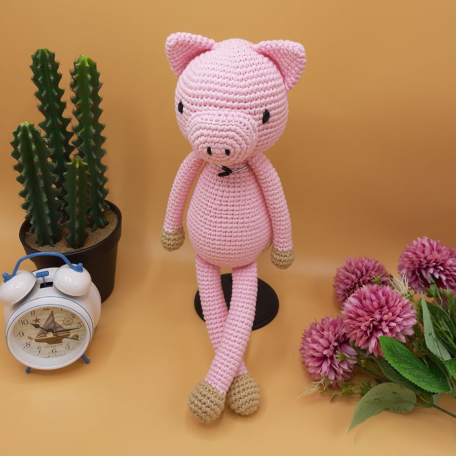 Gấu bông móc len Amigurumi cao cấp - Lợn Piggy Ehon quà tặng đáng yêu cho bé ôm - SP000283