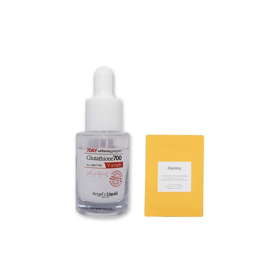 Huyết Thanh Dưỡng Sáng Da Angel’s Liquid 7day Whitening Program Glutathione 700 V-Ample [Mini size 5ml]  + Tặng Kèm 1 Sample Huxley ( Loại Ngẫu Nhiên)