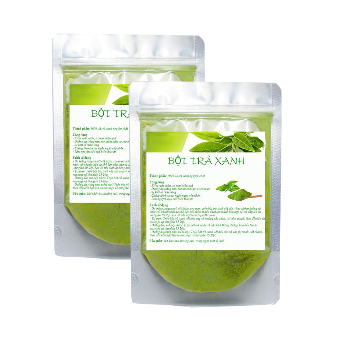 2 Túi bột matcha trà xanh 500g