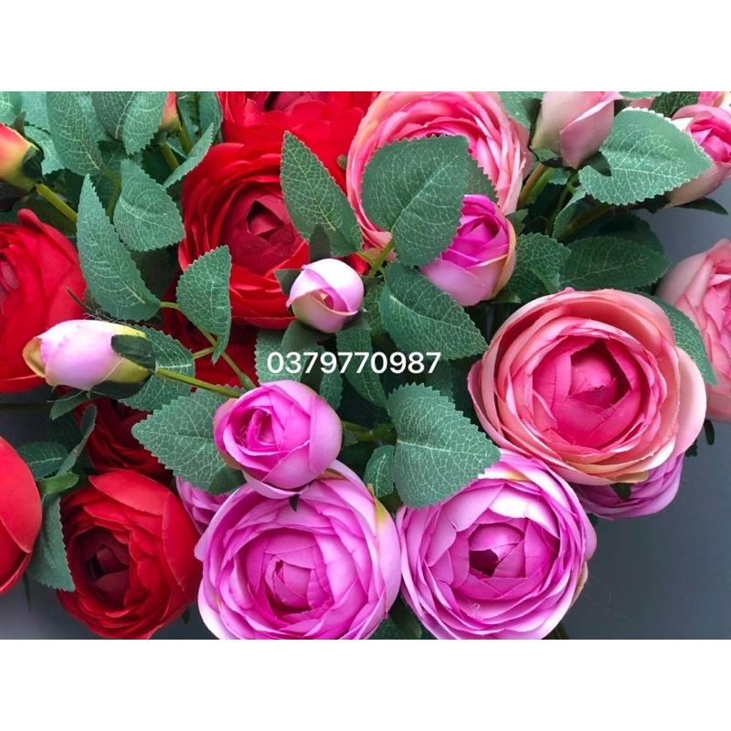 Hoa hồng giả cắm bình, cành hồng Trà