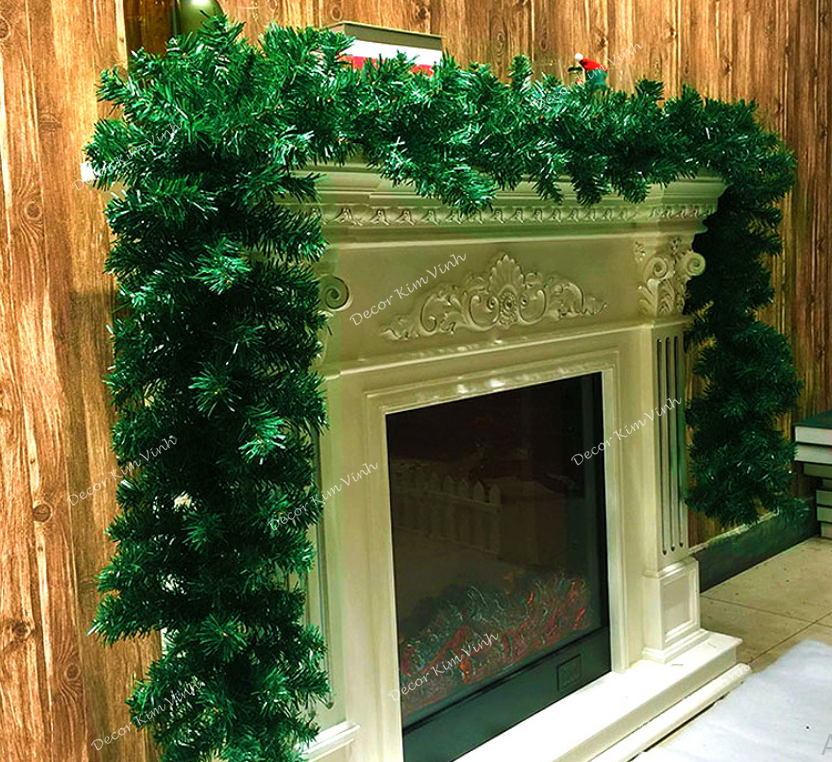 Dây Lá Thông Xanh Trơn Dài 1.8m, 2.7m Trang Trí Giáng Sinh Noel