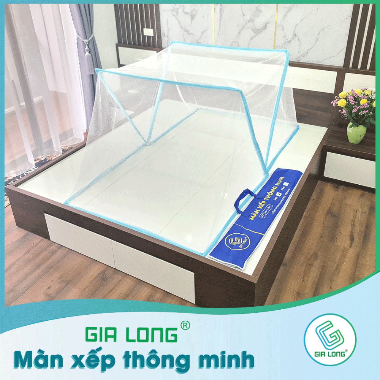 Màn xếp thông minh cao cấp Gia Long-Hàng Chính Hãng