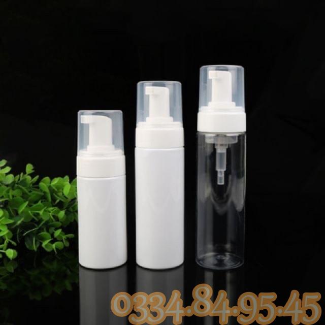 Chai xịt giọt tạo bọt 100ml chiết mỹ phẩm - Lọ  đựng sữa rửa mặt, sữa tắm du lịch.