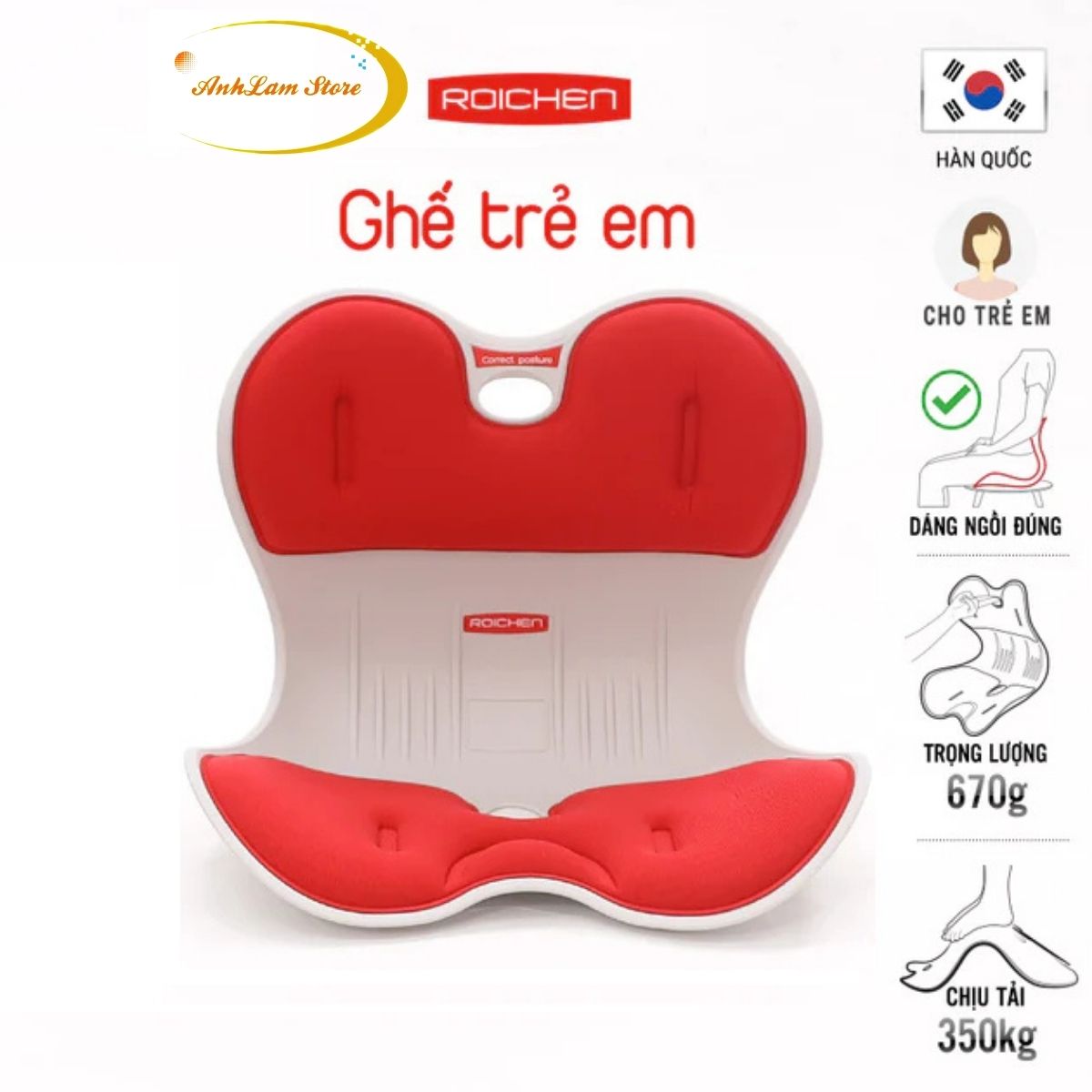 IMat-Ghế chỉnh dáng ngồi đúng trẻ em - Roichen Hàn Quốc