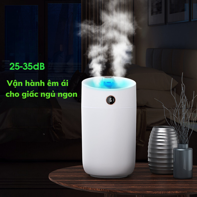 (BH 12 tháng) Máy phun sương Humidifier X12 - Dung tích 3 Lít chế độ kép phun sương - Màn hình LED hiển thị độ ẩm