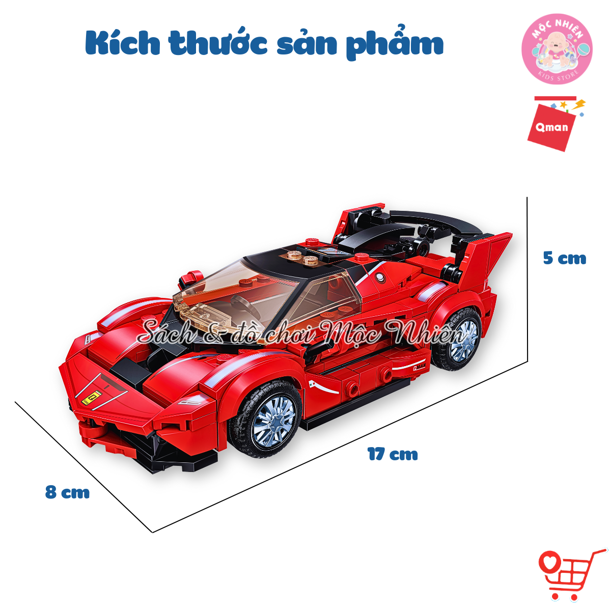 Đồ Chơi Xếp Hình, Lắp Ráp Qman 91002 - Xe đua rực lửa (338 mảnh ghép)