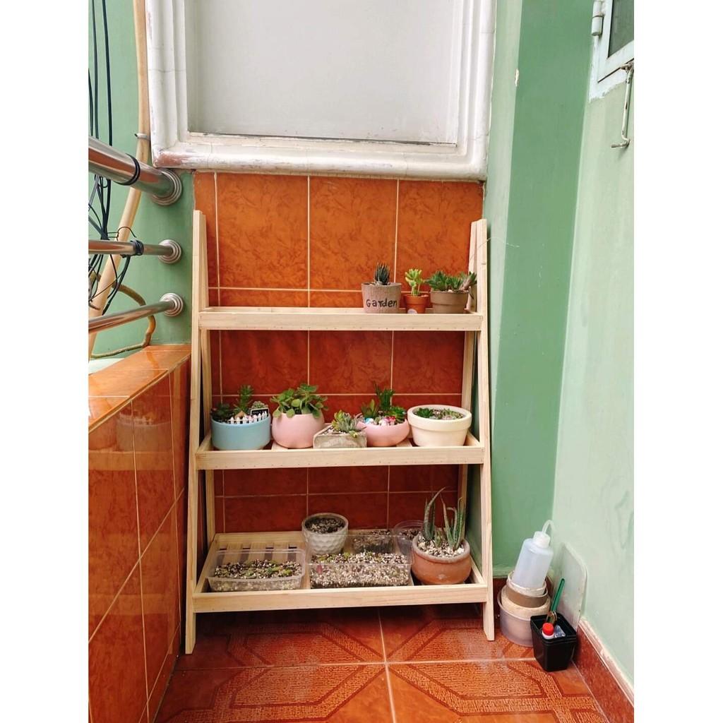 Kệ để đồ chữ A 3 ngăn bằng gỗ decor