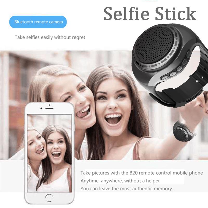 Đồng hồ Loa Bluetooth có micrô, hộp đài FM Sport Run Ride Yoga Music, Gậy chụp ảnh tự sướng từ xa cho điện thoại thông minh, Hỗ trợ thẻ TF Màu sắc: có đồng hồ báo thức